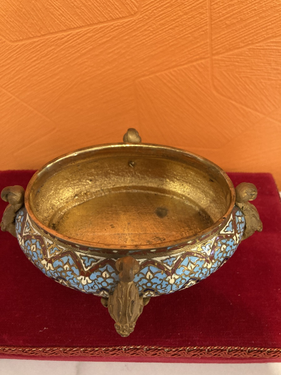 Jardinière bronze cloisonné -photo-3