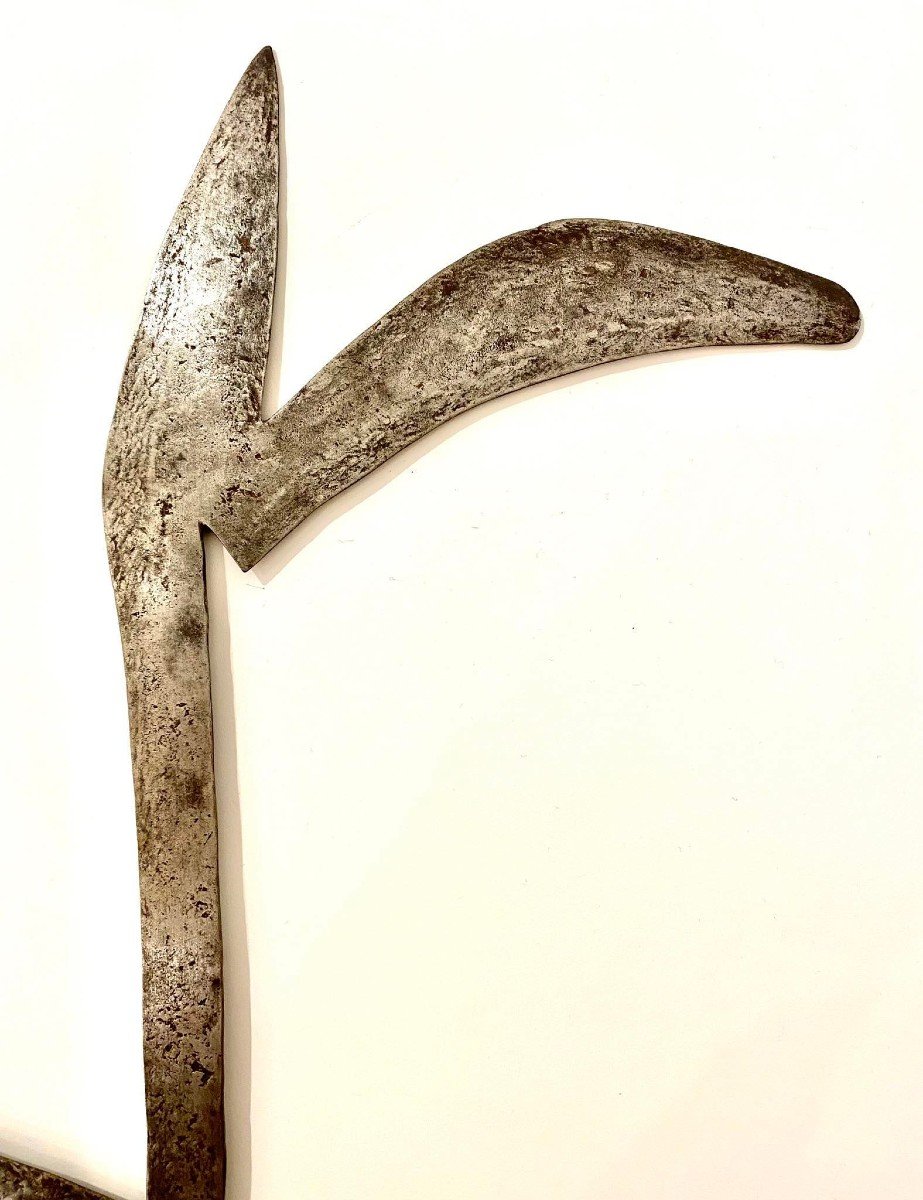 Rare And Exceptional Throwing Knife From The Banda Mbugbu People Central Africa Congo-photo-2