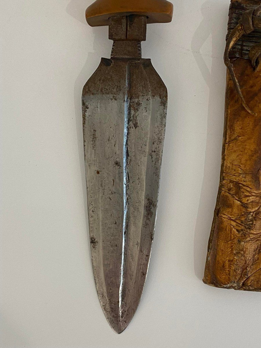 Couteau Ancien Et Rare De La Tribu Mangbetu - Dr Congo Région Uele - 19ème Siècle Art Africain-photo-3