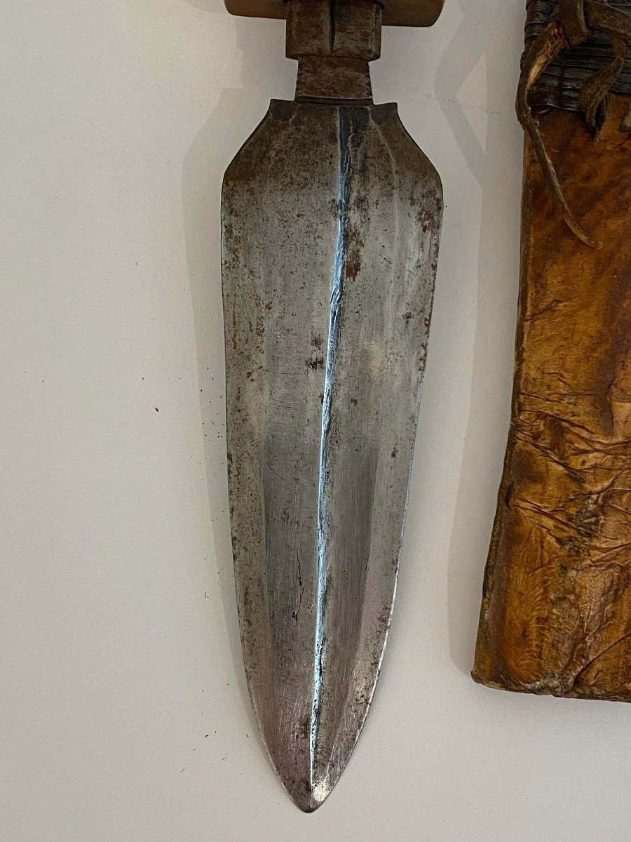 Couteau Ancien Et Rare De La Tribu Mangbetu - Dr Congo Région Uele - 19ème Siècle Art Africain-photo-5