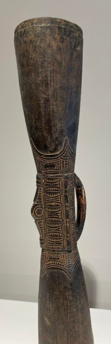 Ancien Tambour Kundu Huon Gulf Papouasie-nouvelle-guinée - Art Océanie - Vers 1920 - Sepik Ramu-photo-3