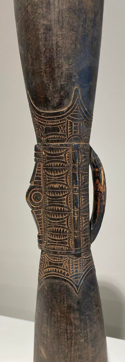 Ancien Tambour Kundu Huon Gulf Papouasie-nouvelle-guinée - Art Océanie - Vers 1920 - Sepik Ramu-photo-5