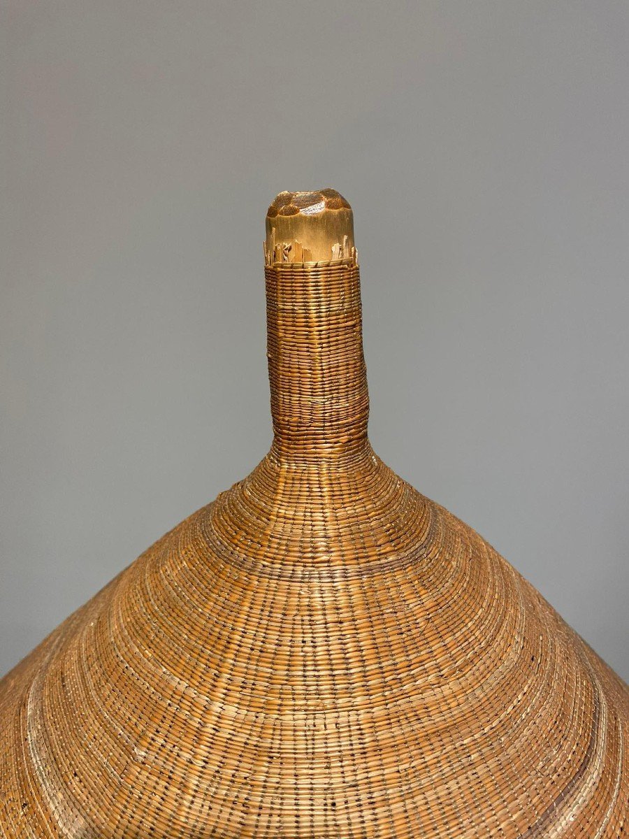 Large Old Tutsi Basket Agaseke/igiseke Type - Rwanda - African Basketry - Early 20th Century-photo-3