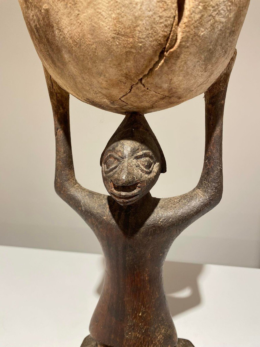Impressionnante Ancienne Porteuse De Coupe Yoruba - Nigeria - Bénin  -Avant 1920 / 19ème Siècle-photo-1