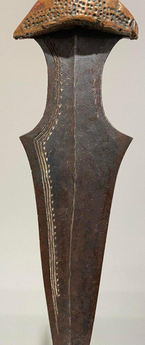 Ancien Et Exceptionel Couteau De La Tribu Tetela Kasai Dr Congo Afrique- Ca1880-1900-photo-3