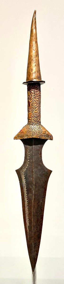 Ancien Et Exceptionel Couteau De La Tribu Tetela Kasai Dr Congo Afrique- Ca1880-1900