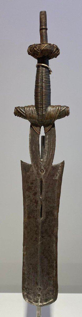 Ancien Et Exceptionnel Couteau De La Tribu Yakoma/ngbandi Dr Congo  Ubangi - Afrique - Ca 1900-photo-2