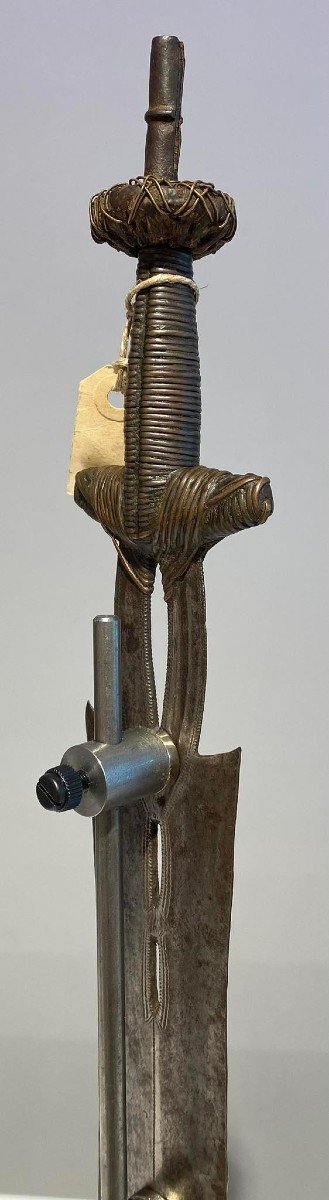 Ancien Et Exceptionnel Couteau De La Tribu Yakoma/ngbandi Dr Congo  Ubangi - Afrique - Ca 1900-photo-6