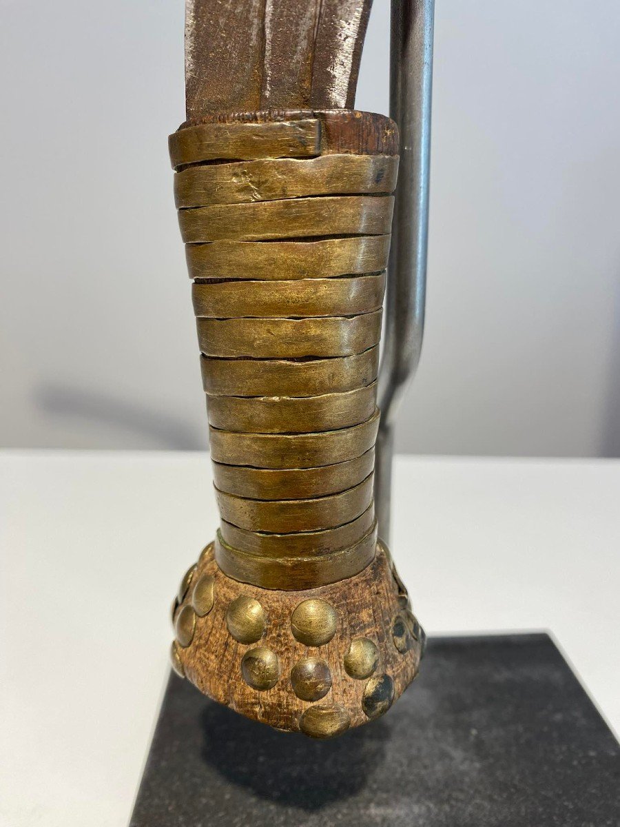 Ancien Et Exceptionel Couteau De Jet de la tribu Nzakara Zande Uele DR CONGO Afrique-1880-1900"-photo-2