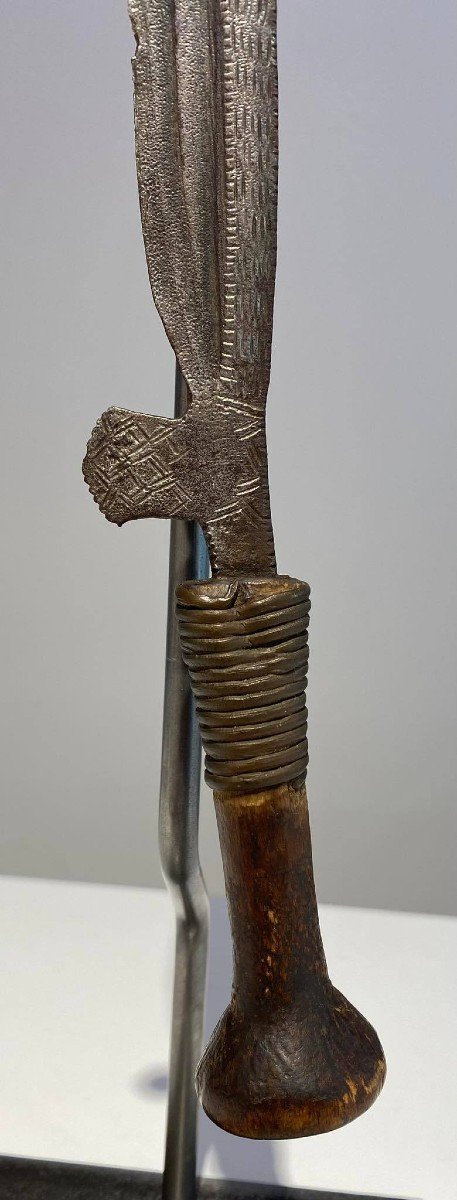 Ancien Et Exceptionel Couteau De Jet De La Tribu Yakoma/ngbandi Dr Congo Ubangi Afrique- Ca1880-photo-2