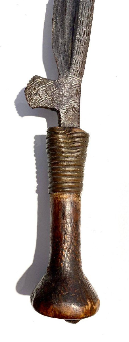 Ancien Et Exceptionel Couteau De Jet De La Tribu Yakoma/ngbandi Dr Congo Ubangi Afrique- Ca1880-photo-8