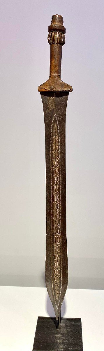 Old And Exceptional Sword From The Lunda Tribe / Tshokwe / Chokwe / Songye Dr Congo Ca 1900