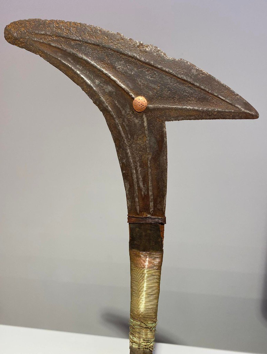 Old And Exceptional Throwing Knife From The Gbaya / Bumali / Njem Tribe Ca1880 Africa Congo-photo-2