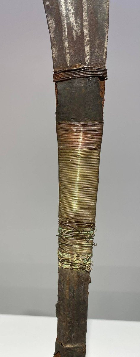 Ancien Et Exceptionel Couteau De Jet De La Tribu Gbaya / Bumali /  Njem Ca1880 Afrique Congo-photo-3