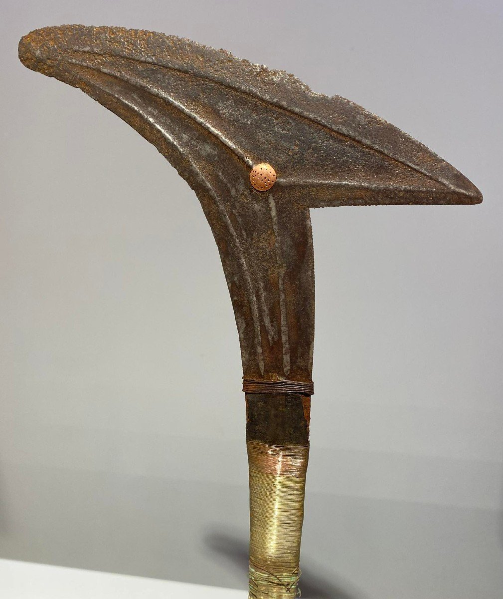 Ancien Et Exceptionel Couteau De Jet De La Tribu Gbaya / Bumali /  Njem Ca1880 Afrique Congo-photo-4