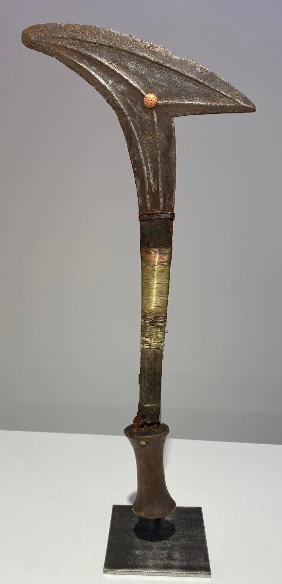 Old And Exceptional Throwing Knife From The Gbaya / Bumali / Njem Tribe Ca1880 Africa Congo