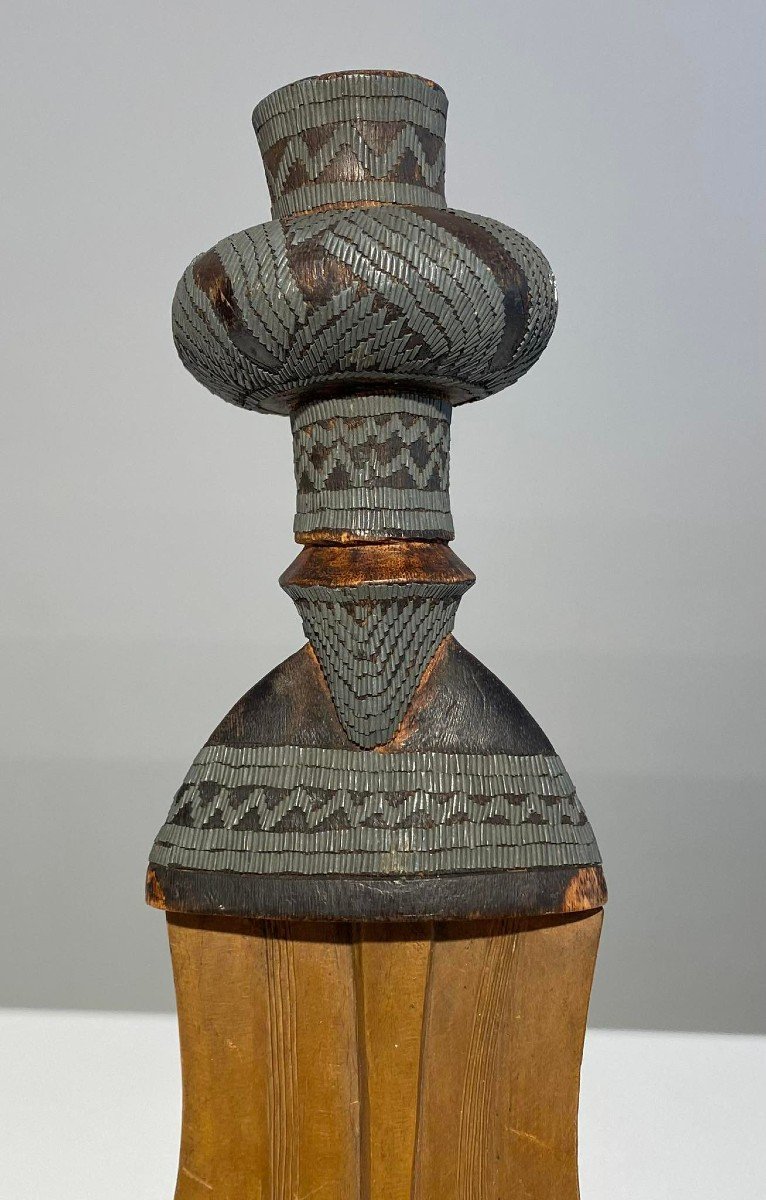Ancienne Et Exceptionnelle épée Courte De La Tribu Kuba Bushoong Dr Congo Afrique Ca 1900-1930-photo-1
