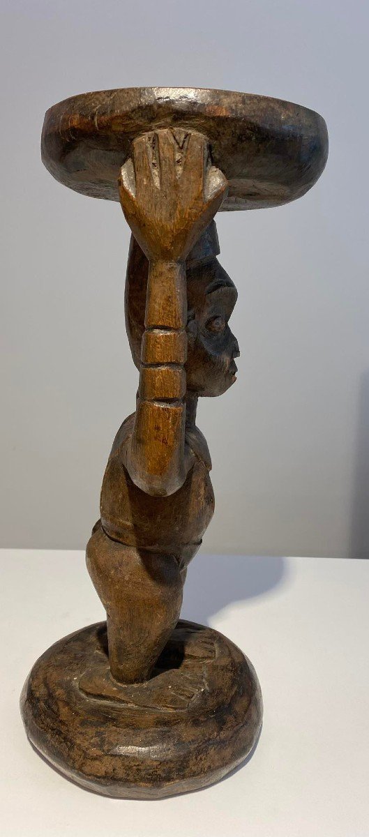 Seat In Cariatide Stool Cameroon Bamileke Tikar Bamum. Beginning Of The 20th Century.exceptional-photo-1