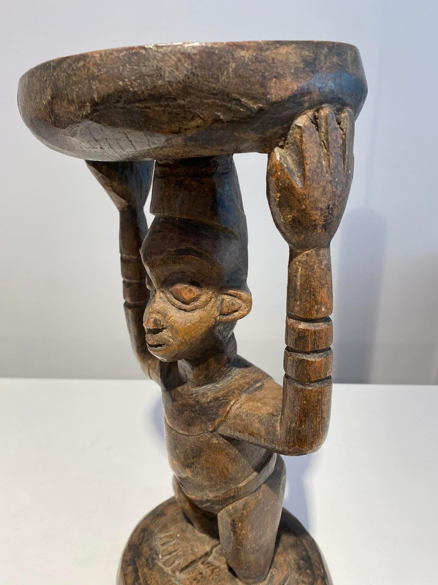 Seat In Cariatide Stool Cameroon Bamileke Tikar Bamum. Beginning Of The 20th Century.exceptional-photo-6