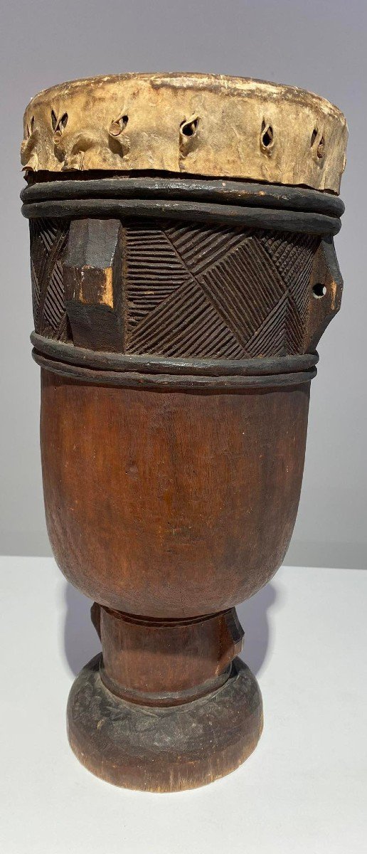 Drum From The Tshokwe / Chokwe Tribe - Dr Congo African Art Angola - Early 20th-photo-3