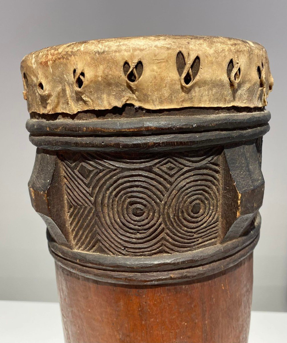 Drum From The Tshokwe / Chokwe Tribe - Dr Congo African Art Angola - Early 20th-photo-7