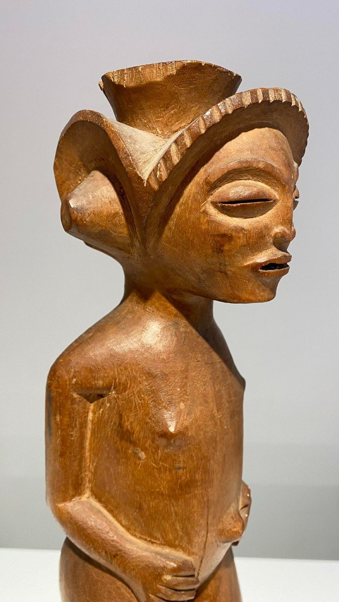 Old Rare Statue Of The Tshokwe / Chokwe Tribe - Dr Congo African Art Angola - Early 20th C.-photo-3