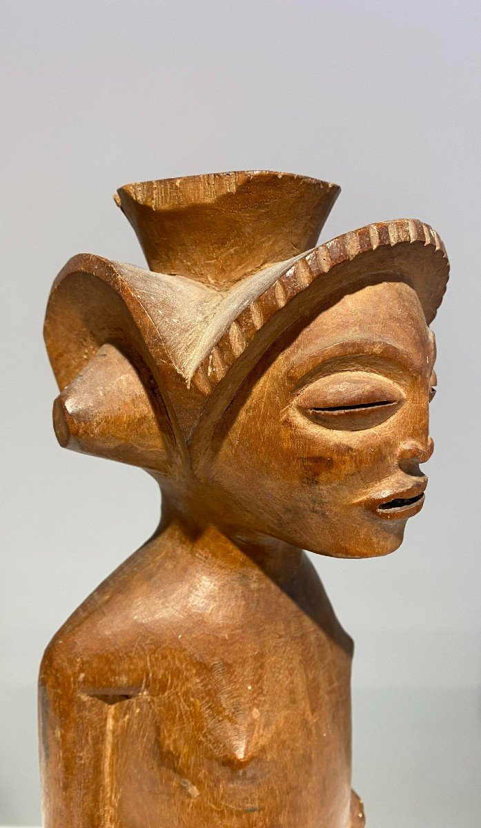 Old Rare Statue Of The Tshokwe / Chokwe Tribe - Dr Congo African Art Angola - Early 20th C.-photo-4
