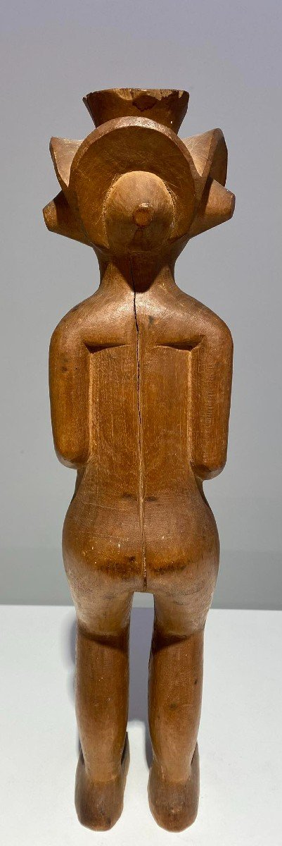 Old Rare Statue Of The Tshokwe / Chokwe Tribe - Dr Congo African Art Angola - Early 20th C.-photo-1