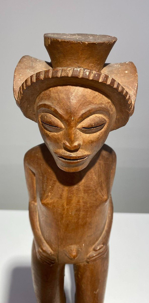Old Rare Statue Of The Tshokwe / Chokwe Tribe - Dr Congo African Art Angola - Early 20th C.-photo-6