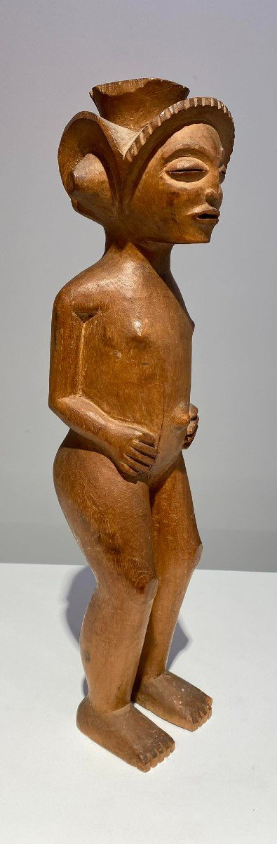 Old Rare Statue Of The Tshokwe / Chokwe Tribe - Dr Congo African Art Angola - Early 20th C.