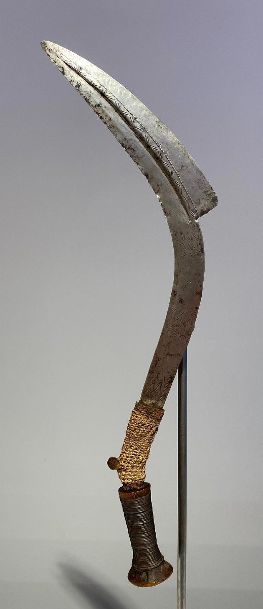 Ancien Et Exceptionel Couteau De Jet Banda /Yakoma/Ngbandi Nzakara Congo Ubangi Afrique- Ca1880-photo-2