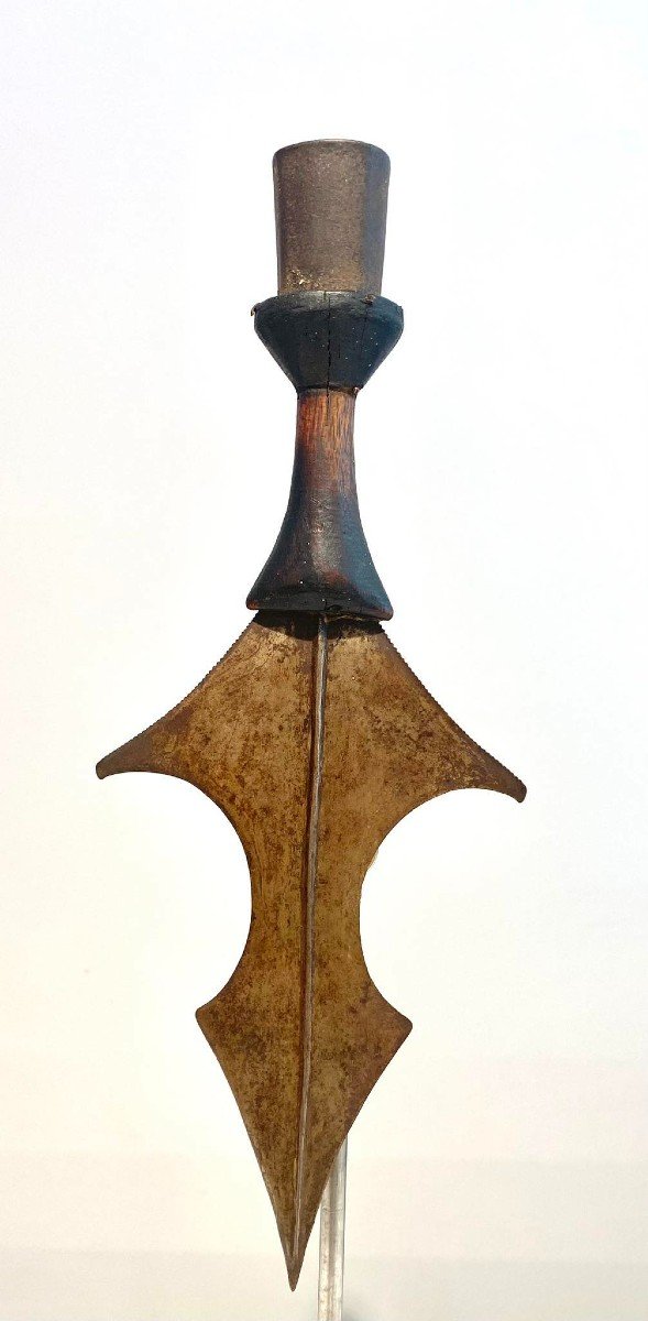 Ancien Exceptionel Rare Couteau De La Tribu Tetela Nkutshu Kasai Dr Congo Afrique Ca1880-1900 -photo-2