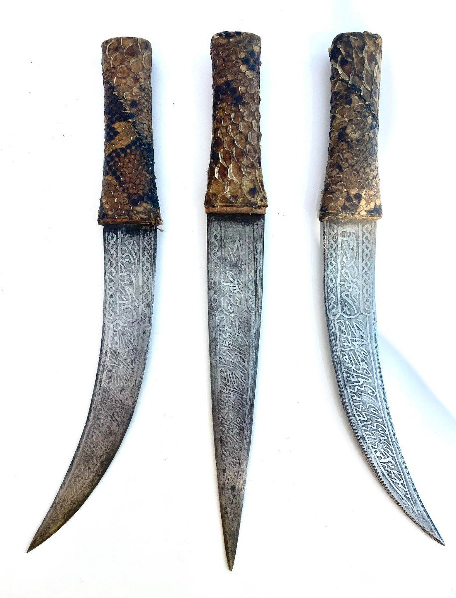 3 Ancient Exceptional Knives Sudan Mahdist Darfur Egyptian Africa Ca1880-1900 Not Congo-photo-3
