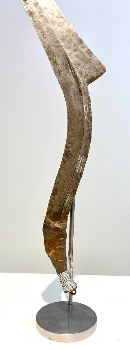 Old And Exceptional Throwing Knife Mbudja Nzombo Ngbaka Ngombe Congo Ubangi Africa - Ca 1900-photo-3