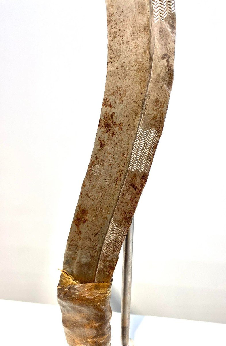 Ancien Et Exceptionel Couteau De Jet Mbudja Nzombo Ngbaka Ngombe Congo Ubangi Afrique- Ca 1900-photo-7