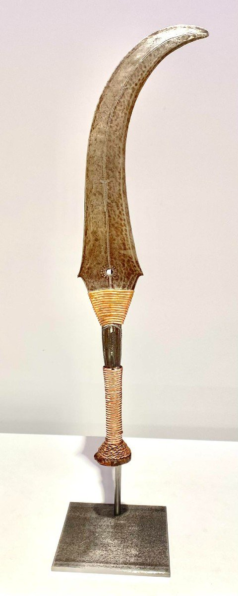 Epée Courbe Exceptionnel Couteau De La Tribu Yakoma/ngbandi Dr Congo Ubangi - Afrique - Ca 1880-photo-2