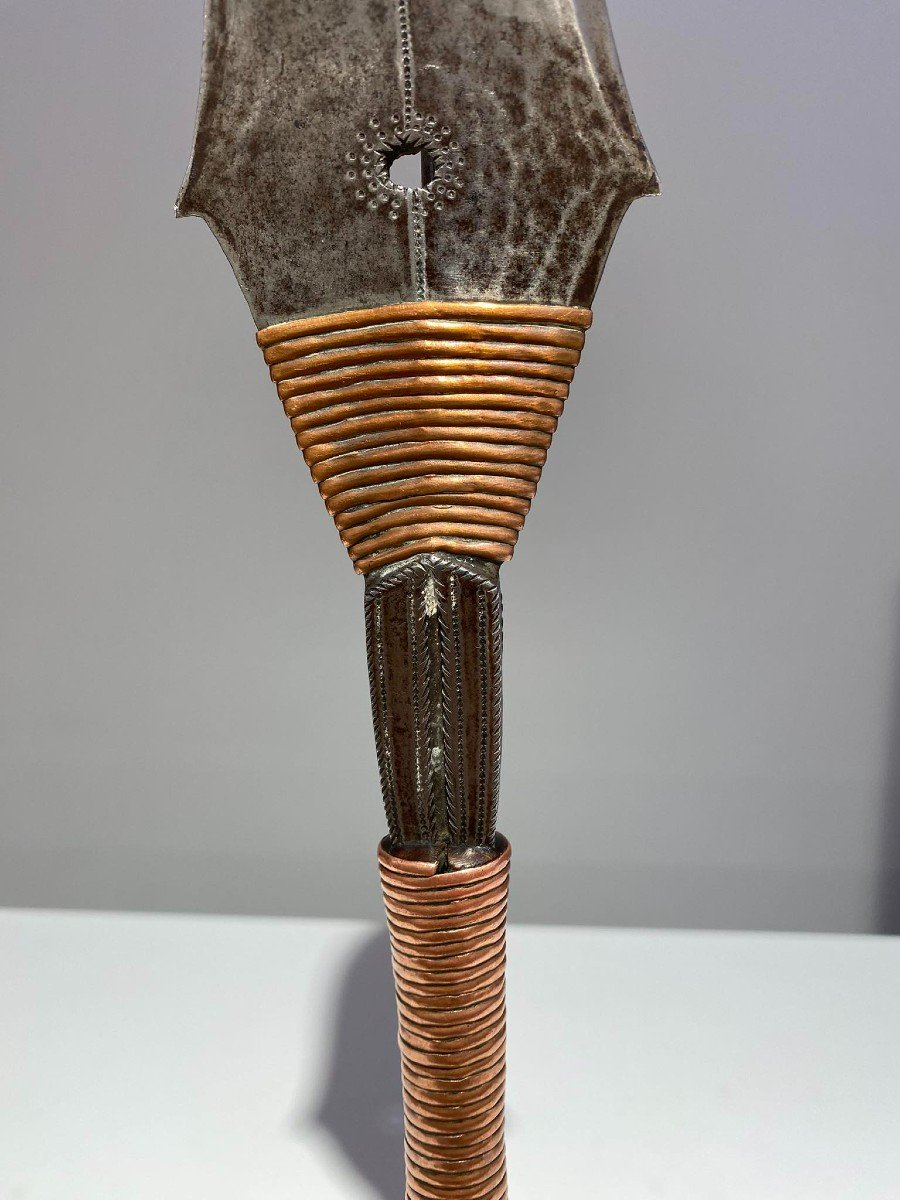Epée Courbe Exceptionnel Couteau De La Tribu Yakoma/ngbandi Dr Congo Ubangi - Afrique - Ca 1880-photo-4