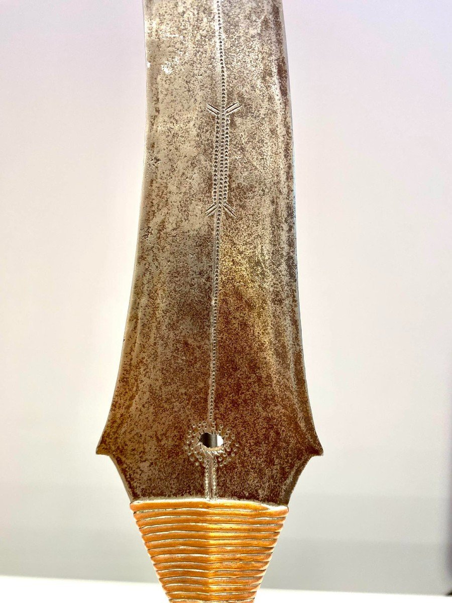 Epée Courbe Exceptionnel Couteau De La Tribu Yakoma/ngbandi Dr Congo Ubangi - Afrique - Ca 1880-photo-6