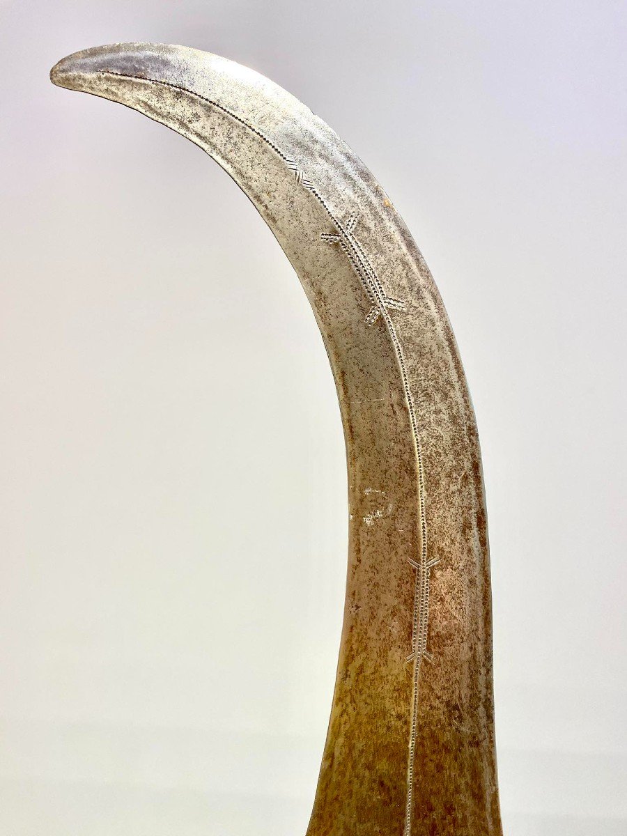 Epée Courbe Exceptionnel Couteau De La Tribu Yakoma/ngbandi Dr Congo Ubangi - Afrique - Ca 1880-photo-7