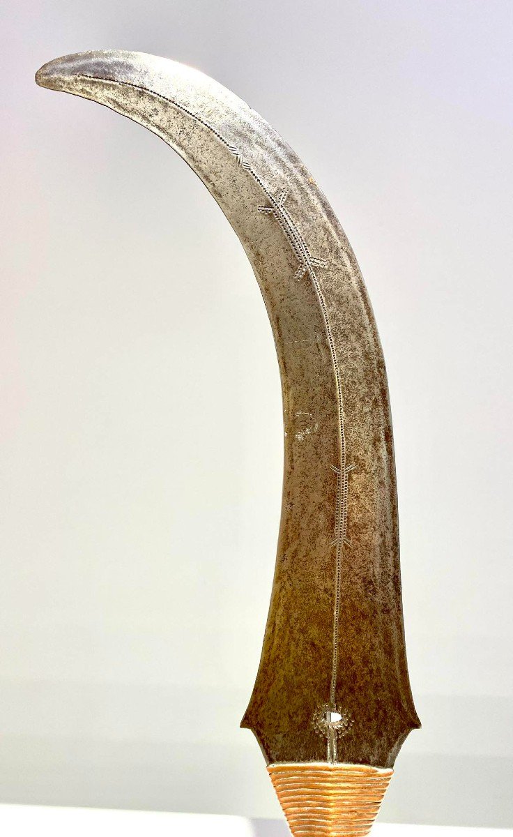 Epée Courbe Exceptionnel Couteau De La Tribu Yakoma/ngbandi Dr Congo Ubangi - Afrique - Ca 1880-photo-8