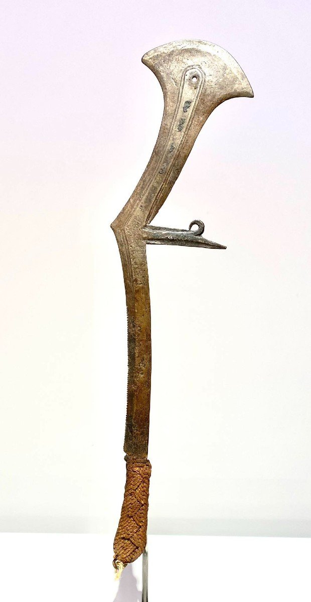 Ancien Exceptionel Couteau De Jet De La Tribu Gbaya Kota Pomo Ca 1880 Afrique Centrale Congo -photo-1