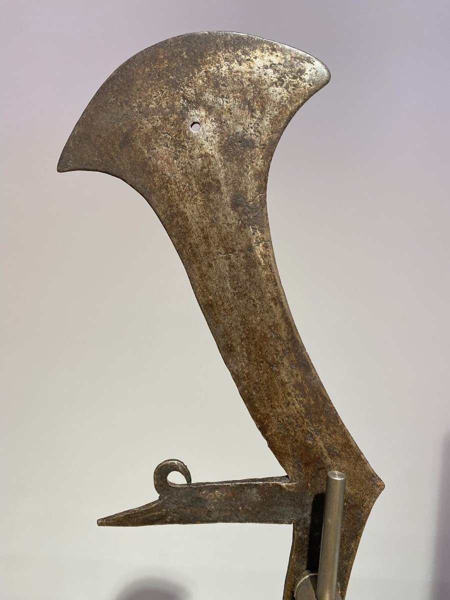 Ancien Exceptionel Couteau De Jet De La Tribu Gbaya Kota Pomo Ca 1880 Afrique Centrale Congo -photo-3
