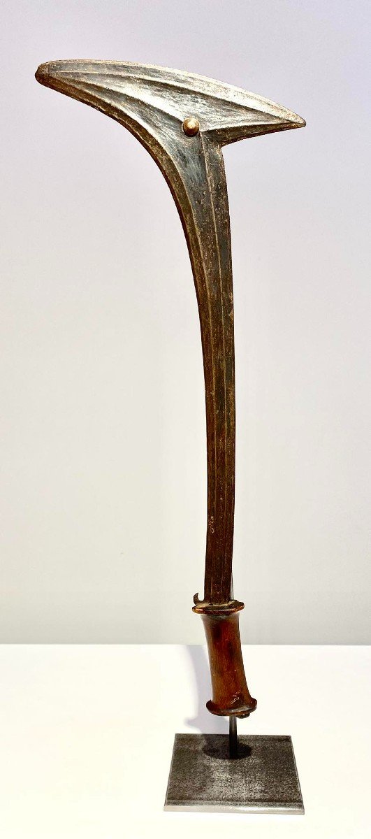 Old Exceptional Throwing Knife From The Gbaya Njem Tribe Ca1880 Central Central Africa Congo-photo-2