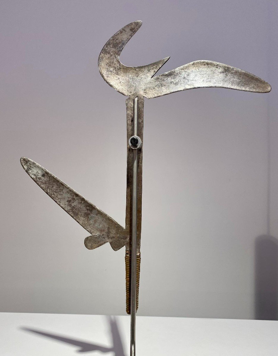 Ancien Et Exceptionel Couteau De Jet Kipinga Tribu Nsakara Bandia Zande Avungara Congo -1880-photo-3