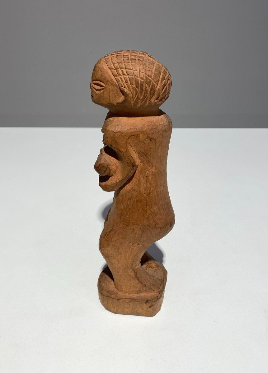 Ancient Statue Of The Tshokwe Tribe / Chokwe Lwena - Dr Congo African Art Angola - Late 19th-photo-2