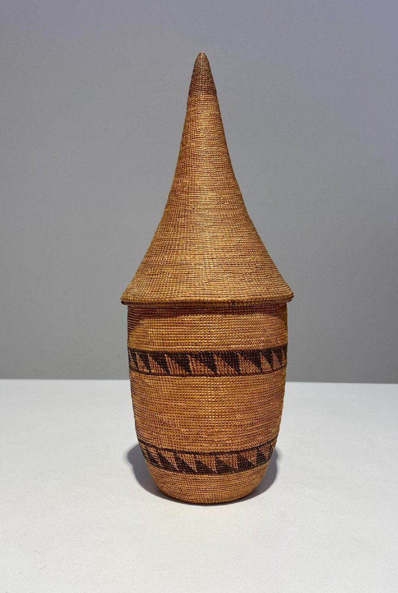 Old Tutsi Basket Ibeseke/igiseke Type - Rwanda - African Basketry - Late 19th Century Congo