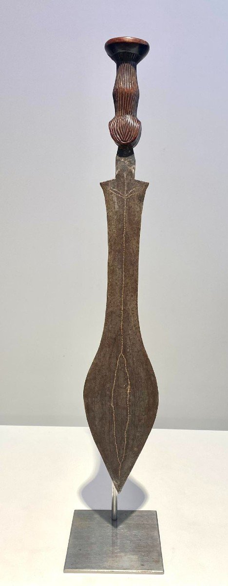 Rare Sword Knife From The Luba / Luluwa / Nkutshu Tribe Dr Congo - Africa Ca 1900-photo-3