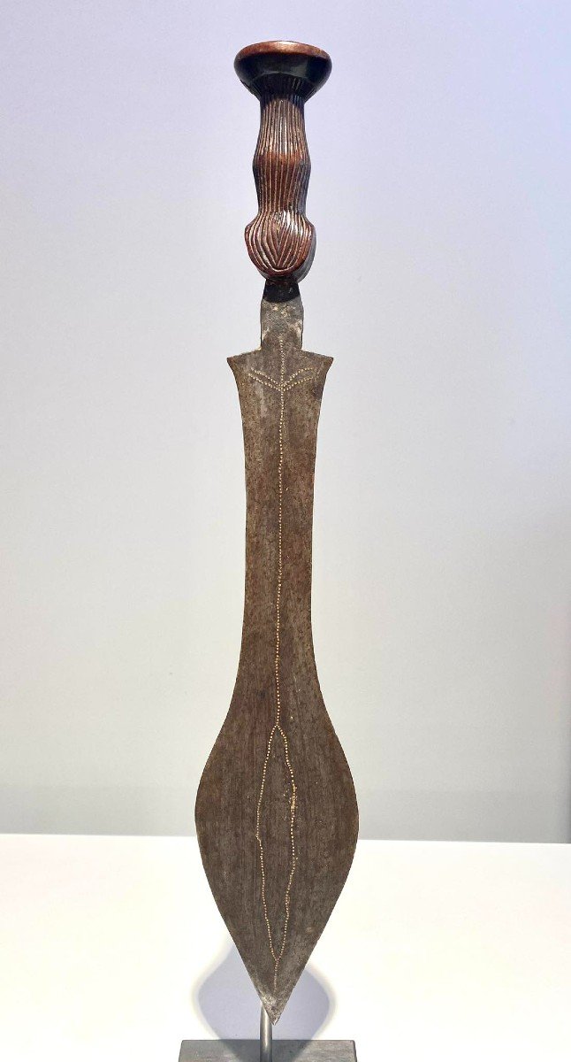Rare Sword Knife From The Luba / Luluwa / Nkutshu Tribe Dr Congo - Africa Ca 1900-photo-4