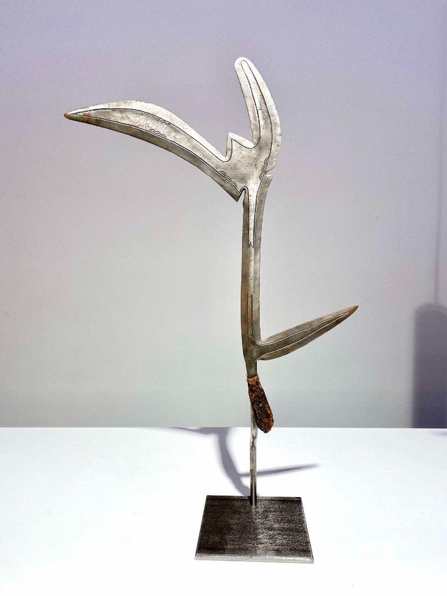 Rare Throwing Knife Of The Banda Yakpa People Mbugbu Central Africa Congo Kipinga-photo-2