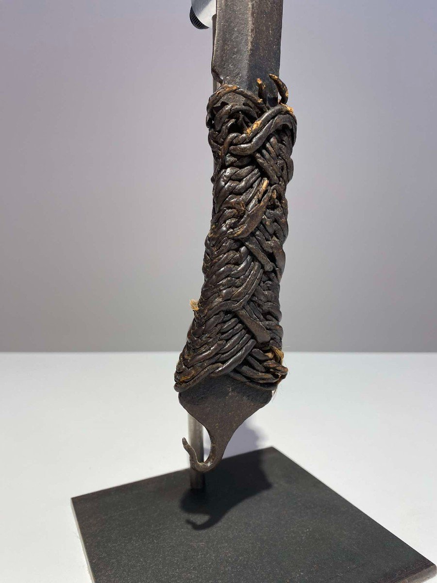 Ancien Couteau De Jet De La Tribu Gbaya Kota Pomo Bumali Njem Ca 1880 Afrique  Congo Gabon-photo-3